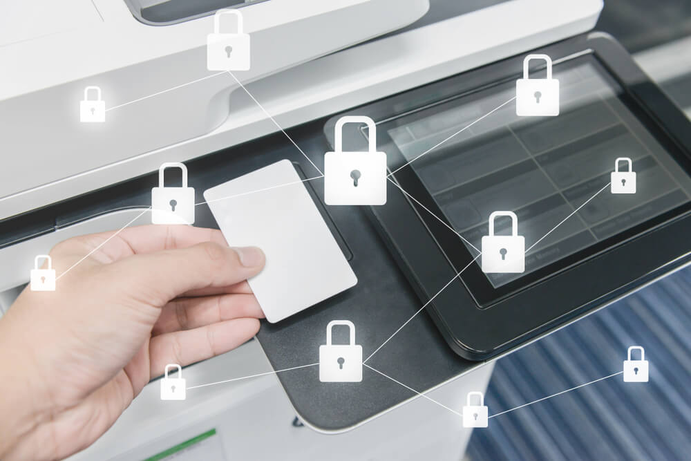 Business,Man,Hand,Is,Using,Smart,Card,To,Printing,Document