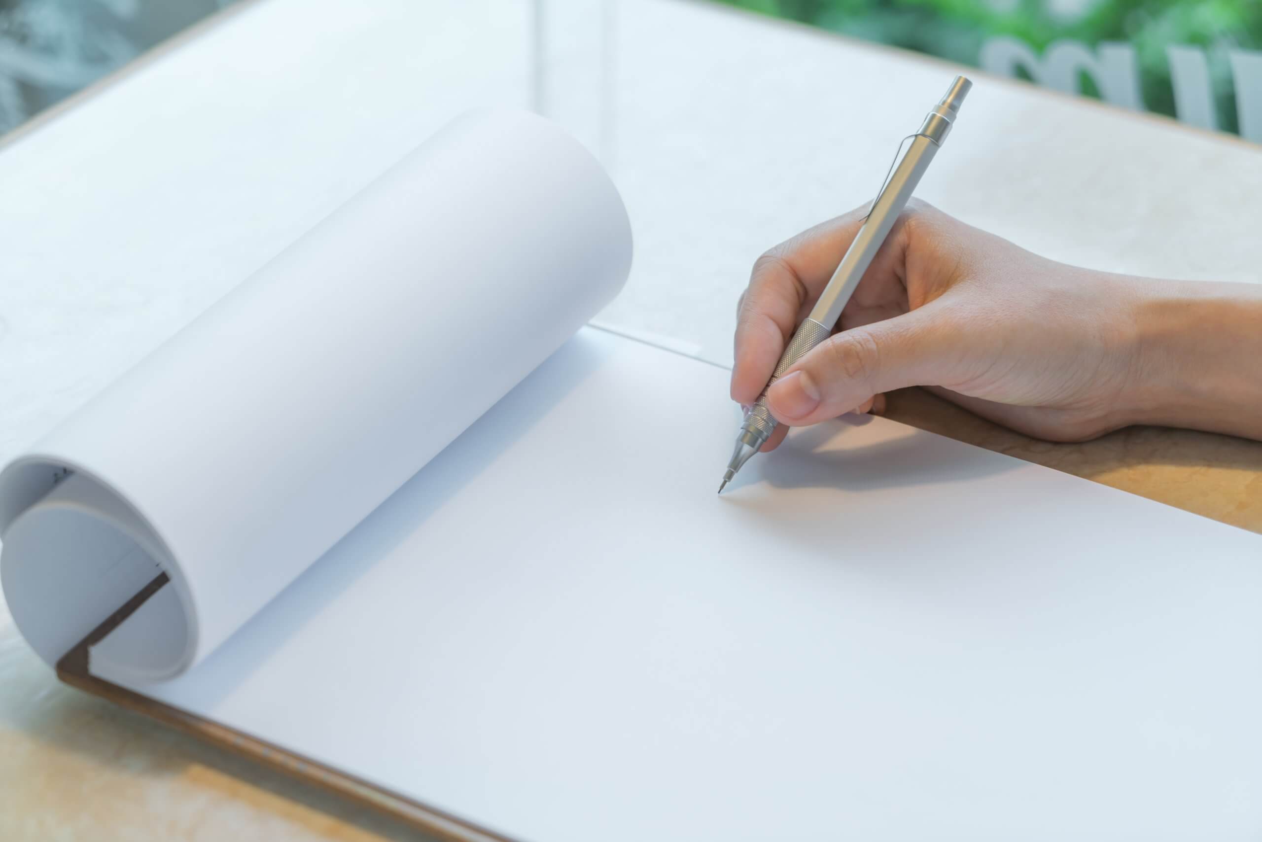Hand writing in blank application form